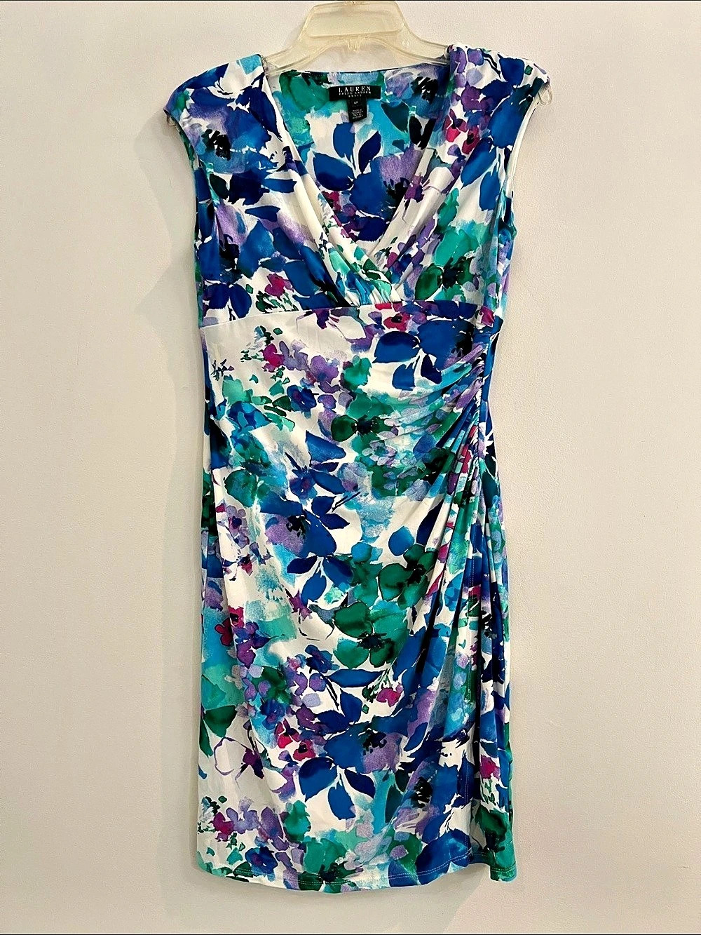 Lauren Ralph Lauren Floral Midi Dress in Blue & Green Size 8P